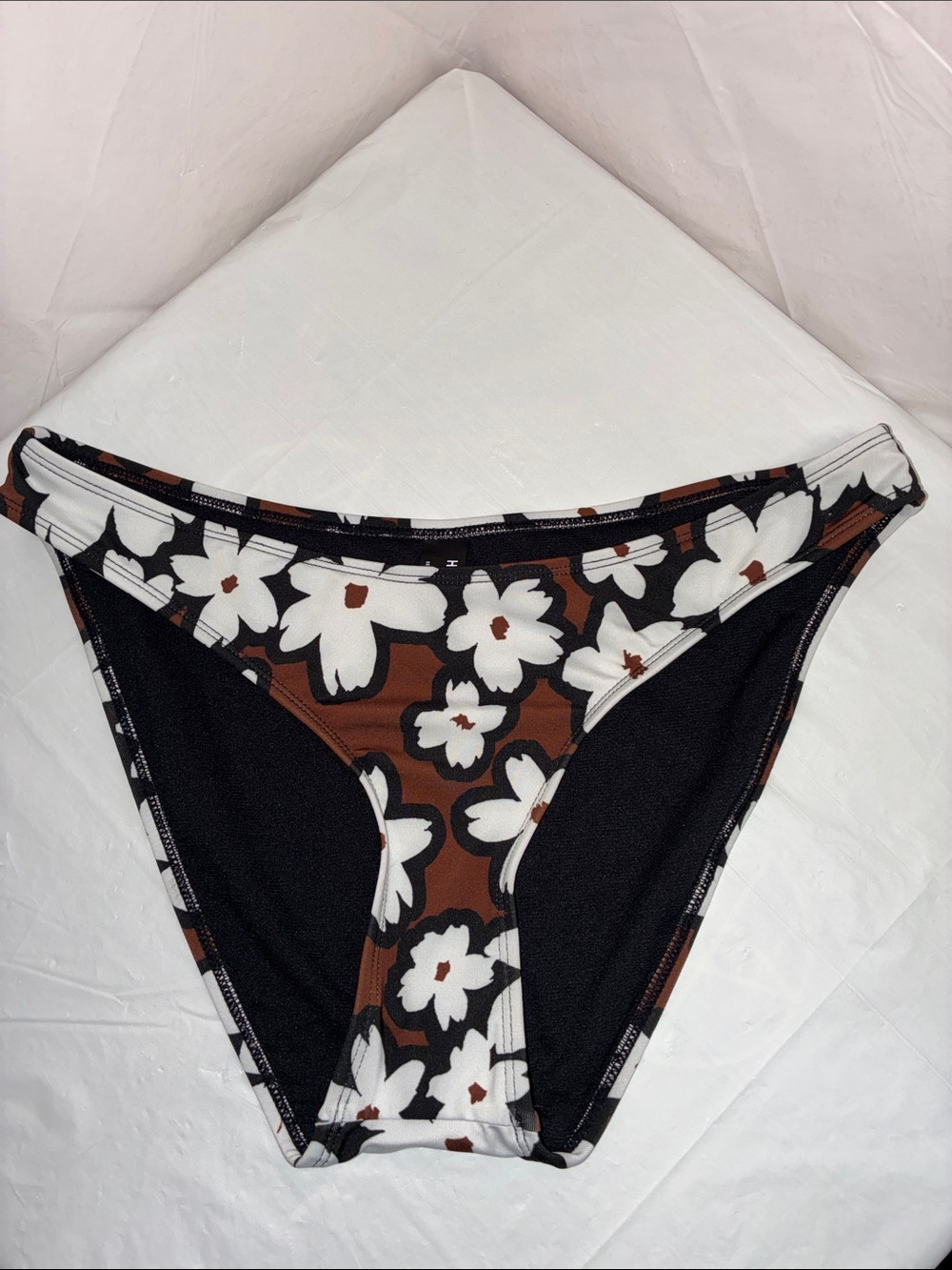 Hurley Floral Bikini Bottoms in Brown, White & Black